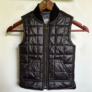 Appaman Black Quilted Vest with Monkey Print Lining